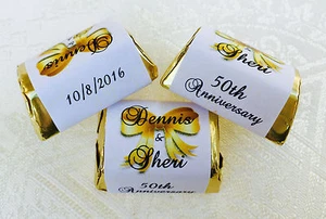 300 ANIVERSARIO DE BODA ENVOLTURAS personalizadas para tus FAVORES de Hershey Nugget! - Imagen 1 de 1