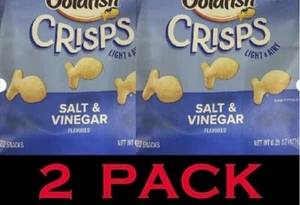 2x Pepperidge Farm Goldfish Light Airy Baked Crisps SALT & VINEGAR 6.25oz 2 PK - Picture 1 of 3