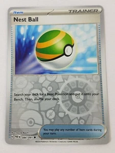 Nest Ball 084/091 Pokemon Holograma Inverso Paldean Fates Casi Nuevo - Imagen 1 de 2