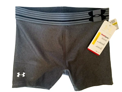 NEW! UNDER ARMOUR [XS] Women SHORTY COMPRESSION Running/Gym Shorts-Grey 1270720 - Image 1 of 2