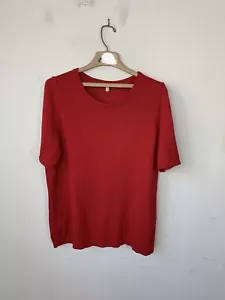 Talbots Womens Sweater 1X Plus Red Linen Blend Spring Career Preppy Capsule - Picture 1 of 7