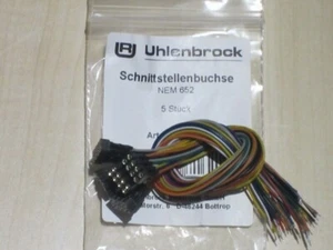 Uhlenbrock 71621 8-polige Buchsen mit Kabel NEM 652 Beutel=5 Stk (wie ESU 51950) - Picture 1 of 2