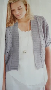 Knitting Pattern Lady's Short Sleeve Cardigan In Rowan Handknit D.K. 32-50in - Picture 1 of 1