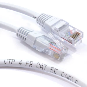 2m Blanc Réseau Internet Lan Éthernet RJ45 Cat5E-CCA UTP Patch 26AWG Câble - Photo 1/9