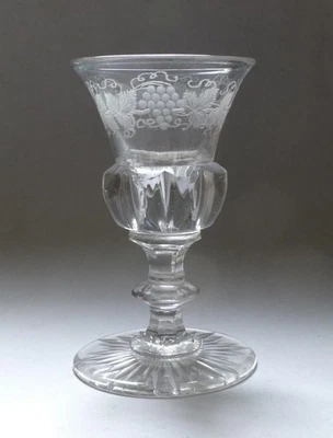 Antique Georgian Rare Engraved Thistle Dram Glass c.1820. B - Image 1 of 4