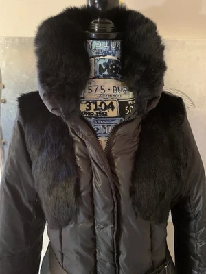 RUD by RUDSAK Belted Down Puffer Parka Rabbit Trim & Removable Rabbit Collar XL - Image 1 of 4
