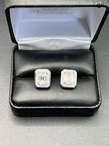 925 Sterling silver Moissanite unisex earrings pushback - Picture 1 of 17