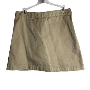 Lands End Khaki Middle School Skorts Size 6 Side Zipper Back Slit - Picture 1 of 6