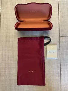 Gucci Red Velvety Hard Clamshell Glasses Case With Dust Bag - Picture 1 of 3