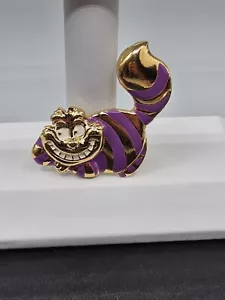 Spilla vintage Disney Alice nel Paese delle Meraviglie Cheshire gatto oro e viola - Foto 1 di 5