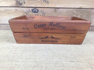 Caja de almacenamiento vintage estilo rústico cuervo brillo lunar caja con asas - Imagen 1 de 8