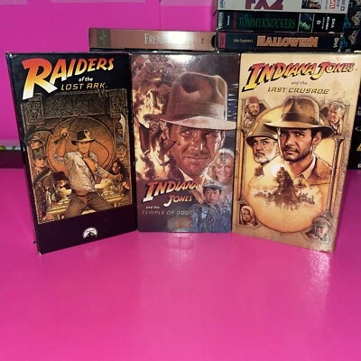 Indiana Jones VHS Movie Lot Raiders of the Lost Ark Temple of Doom Last Crusade - Image 1 of 4