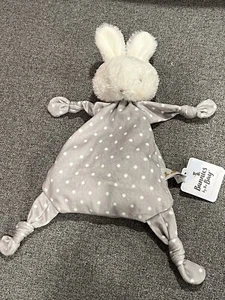Bunnies By The Bay Bloom Bunny Rabbit Knotty Friend Gray Polka Dot Baby Lovey - Picture 1 of 7