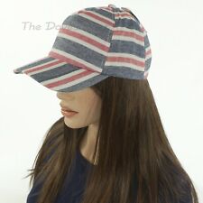MUDD Women's RED, WHITE & BLUE Stripe BASEBALL CAP 100% Cotton Hat ONE SIZE 