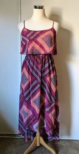 Accidentally in Love Dress Size Small Red Polyester Spaghetti Asymmetrical Hem - Picture 1 of 5