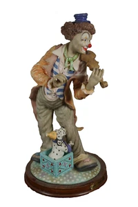 Da Vinci Collection Clown with Violin Puppy Dog Porcelain Figurine Statue - Picture 1 of 8