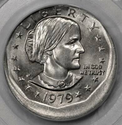 1979 PCGS MS63 Struck Off Center Susan B Anthony Dollar Mint Error SBA - Image 1 of 4