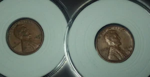 2 Coin Set 1948 D 1949 D Denver Mint Error Copper Pennies Lincoln Wheats 1 cent - Picture 1 of 4