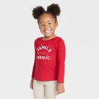 Toddler Girls 'Family is Made of Magic' Long Sleeve Shirt Cat & Jack Dark Red 5T