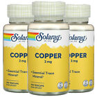 Solaray, (3 Pack) Copper, 2 mg, 100 VegCaps