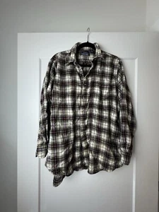 Lands End Viyella Shirt Men’s XL Wool Blend Plaid Button Up Long Sleeve Scotland - Picture 1 of 13