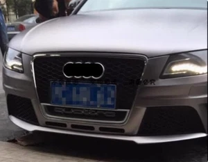 Für Audi A4 B8 2008-12 RS4 Stil Kühlergrill Wabengrill Front Grill CHROM SILBER - Bild 1 von 5