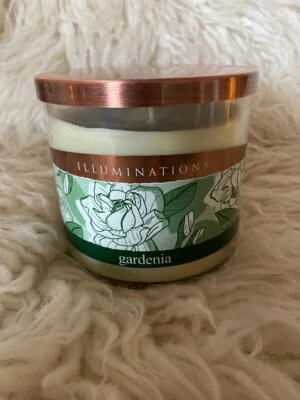 Vela Illuminations ~ Gardenia ~ Tarro Aroma 14 OZ Nuevo Retirado Yankee 40 horas Foto 1 de 4