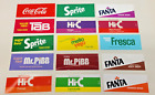 Distributeur automatique vintage 1970-80 Coca-Cola étiquettes saveur lot de 15 échantillons vendeur