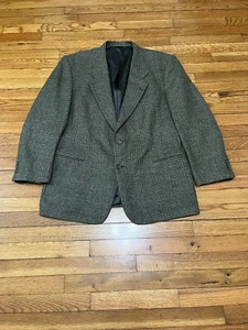 Daniel Hechter Mens Blazer Jacket Sz 46R Black Gold Houndstooth Wool Sport Coat - Picture 1 of 9