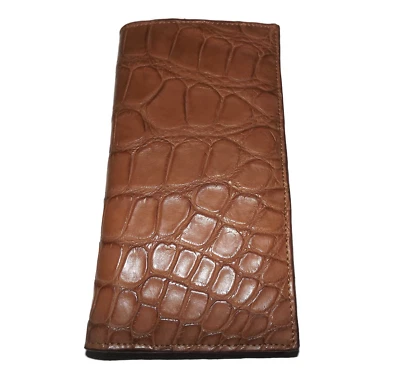 BAGLIONI ITALIA MENS GENUINE CROCODILE BREAST POCKET SECRETARY WALLET COGNAC Foto 1 de 4