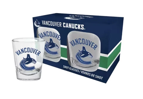 Vancouver Canucks Shot Glass Set Of Two NHL Licensed Cover