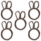  5 Pieces Wreath DIY Rattan Making Rings Bunny Frame Natural Grapevine Pendant