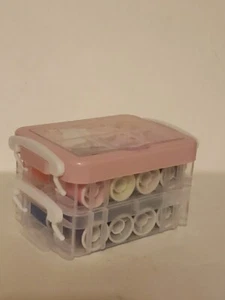 Kit de Costura Caja de Almacenamiento de Herramientas Aguja Hilo Tijera Organizador Contenedor de Medicina - Imagen 1 de 8