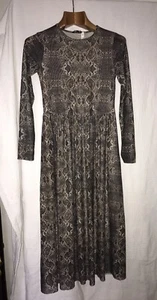 Review Damen Maxi Kleid Neu Gr M Schlangen Muster Stretch - Bild 1 von 14