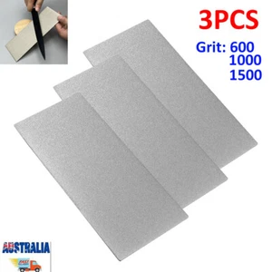 3x Diamond Sharpening Stone Honing Lapping Plate Kitchen Knife Sharpener Chisel - Picture 1 of 12