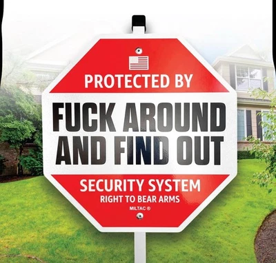 Letrero de seguridad FAFO | Protegido por FAFO Letrero de patio con estaca Foto 1 de 4