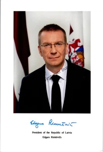 Original Autogramm Edgars Rinkevics Präsident Lettland /// Autogramm Autograph s - Picture 1 of 2