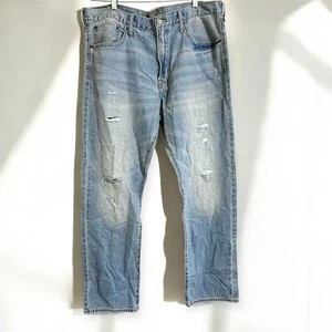 American Eagle Herren Relaxed Straight Ripped Distressed helle Waschung Jeans 38 x 34 - Bild 1 von 3