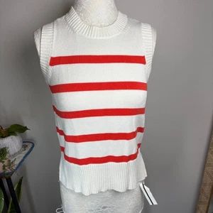 Lands' End Damen XXS ~ gestreift Drifter leicht Rundhalsausschnitt Pullover Weste PR-neu ohne Etikett - Bild 1 von 13