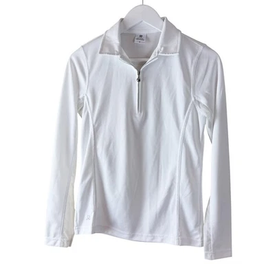 Pullover de golf Daily Sports blanco manga larga cuarto cremallera para mujer talla M Foto 1 de 4