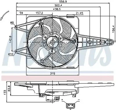 Ventilateur de radiateur Ventilateur simple 85341 NISSENS pour FIAT MAREA - Photo 1/4