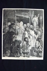 La processione di Pasqua Incisione del 1876 - Imagen 1 de 1