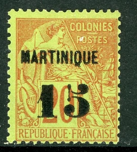 French Colonies 1888 Martinique 15¢/20¢ Red/Green Scott #7 Mint P205 - Picture 1 of 6