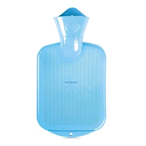 0.8 Litre Light Blue Double Ribbed Hot Water Bottles Without Cover by Sanger - Picture 1 of 4