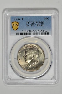 1982 P NO "FG" 50C Kennedy Half Dollar PCGS MS 65 FS-901 Just Graded - Picture 1 of 4