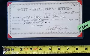 Tombstone Arizona Territorio 1886 Geo Rafferty Tesoriere Autografo Documento - Foto 1 di 9