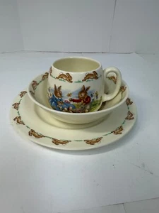 ROYAL DOULTON Bone China BUNNYKINS 3 Pieces Tea Set Cup Saucer & Plate - Picture 1 of 18