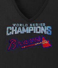 Women's Atlanta Braves baseball V-neck World Series Champs champion bling