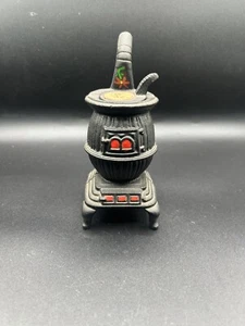 "Estufa vientre olla de hierro fundido vintage casi 6"" de alto pintada a mano miniatura" - Imagen 1 de 7