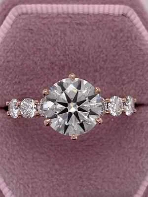 Nuevo Diseño 4 Quilates Color E VVS2 Claridad CERTIFICADO IGI Redondo Brillante Anillo Ideal Foto 1 de 4